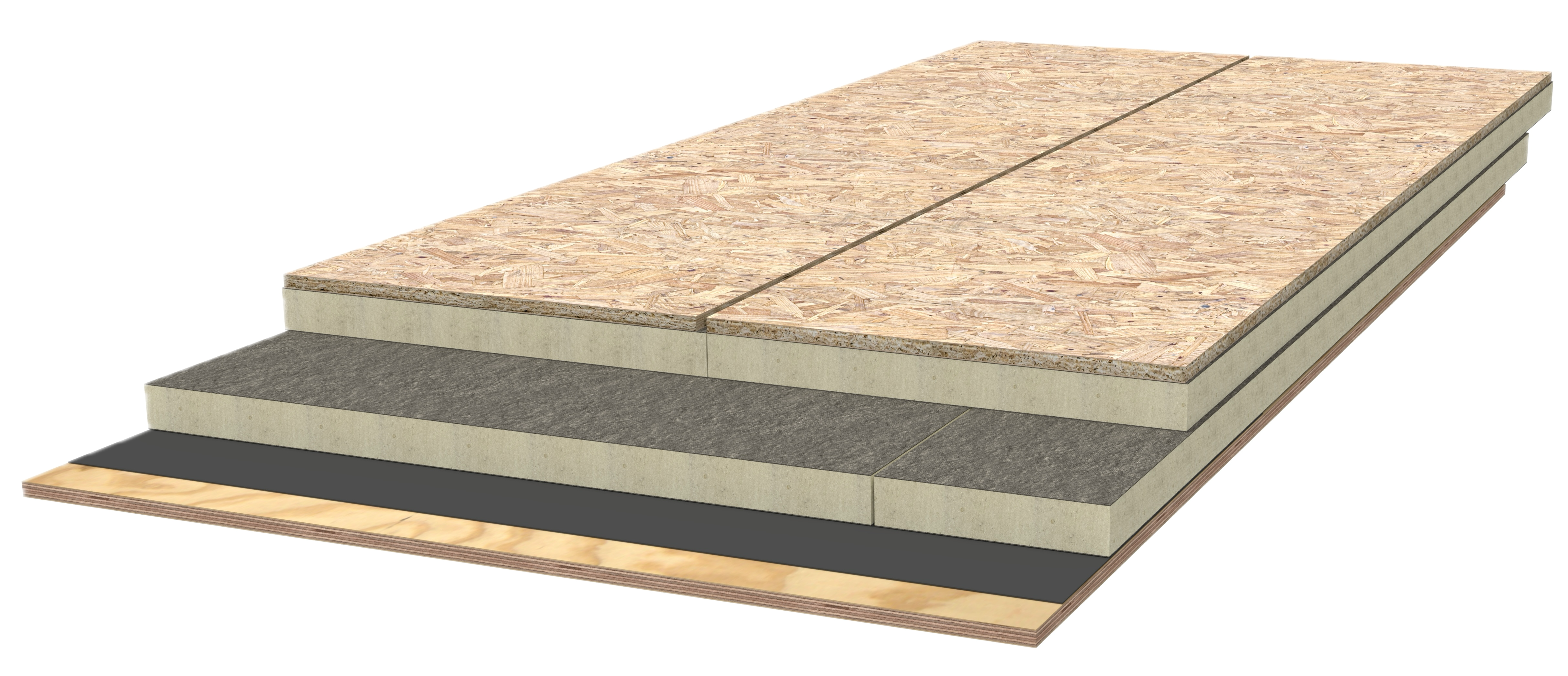 Exploded ACFoam Nailbase assembly layers
